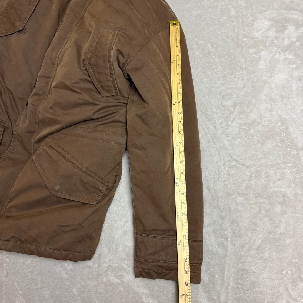 Eddie Bauer Premium Goose Down Parka Coat Women L Brown Faux Fur Quilted Hood - Picture 11 of 13